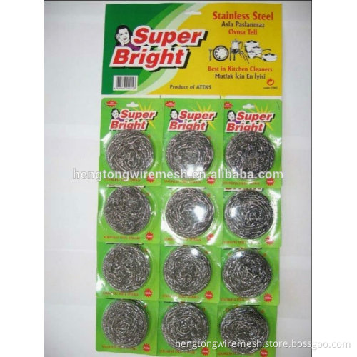 Kitchen sponge stainless steel spiral scrubber